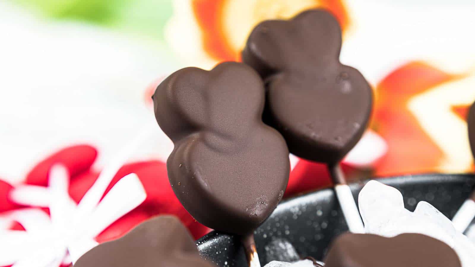 Sugar Free Mini Popsicles in a heart shape. 