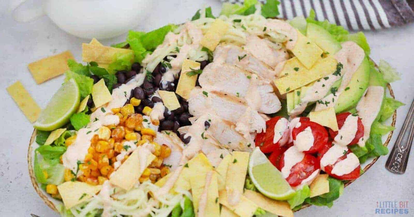 Santa Fe Salad with creamy dressing.