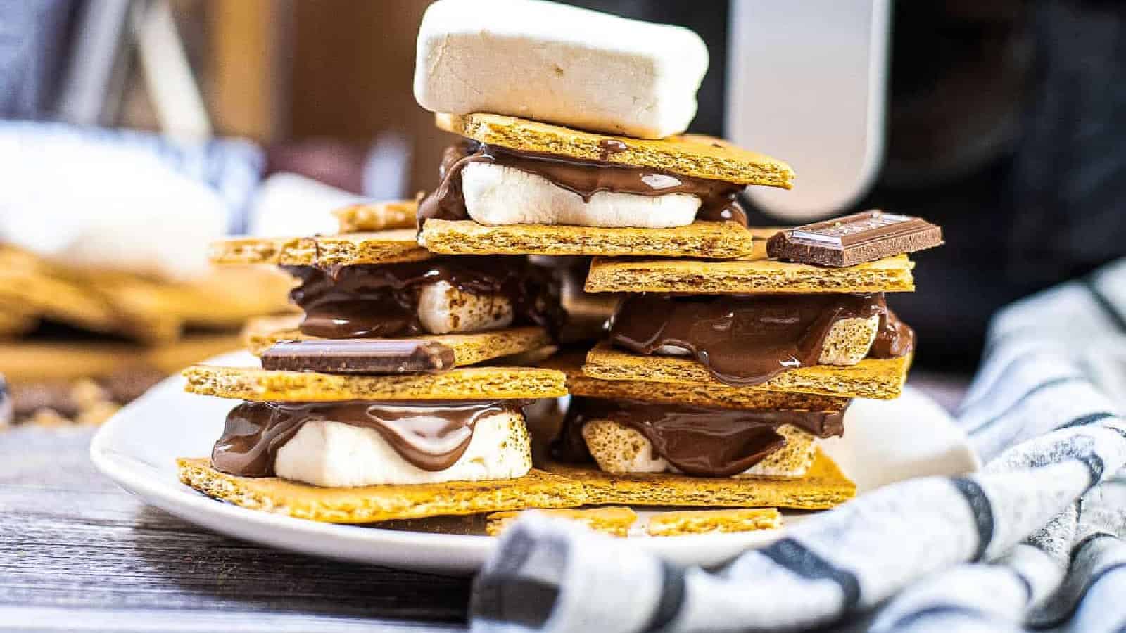 stack of hot cocoa cookies on a plate.