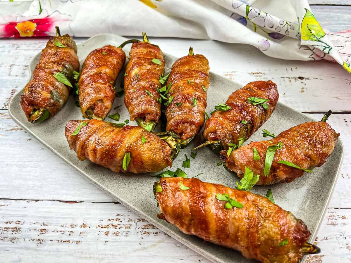 A plate of Smoked Jalapeno Poppers.