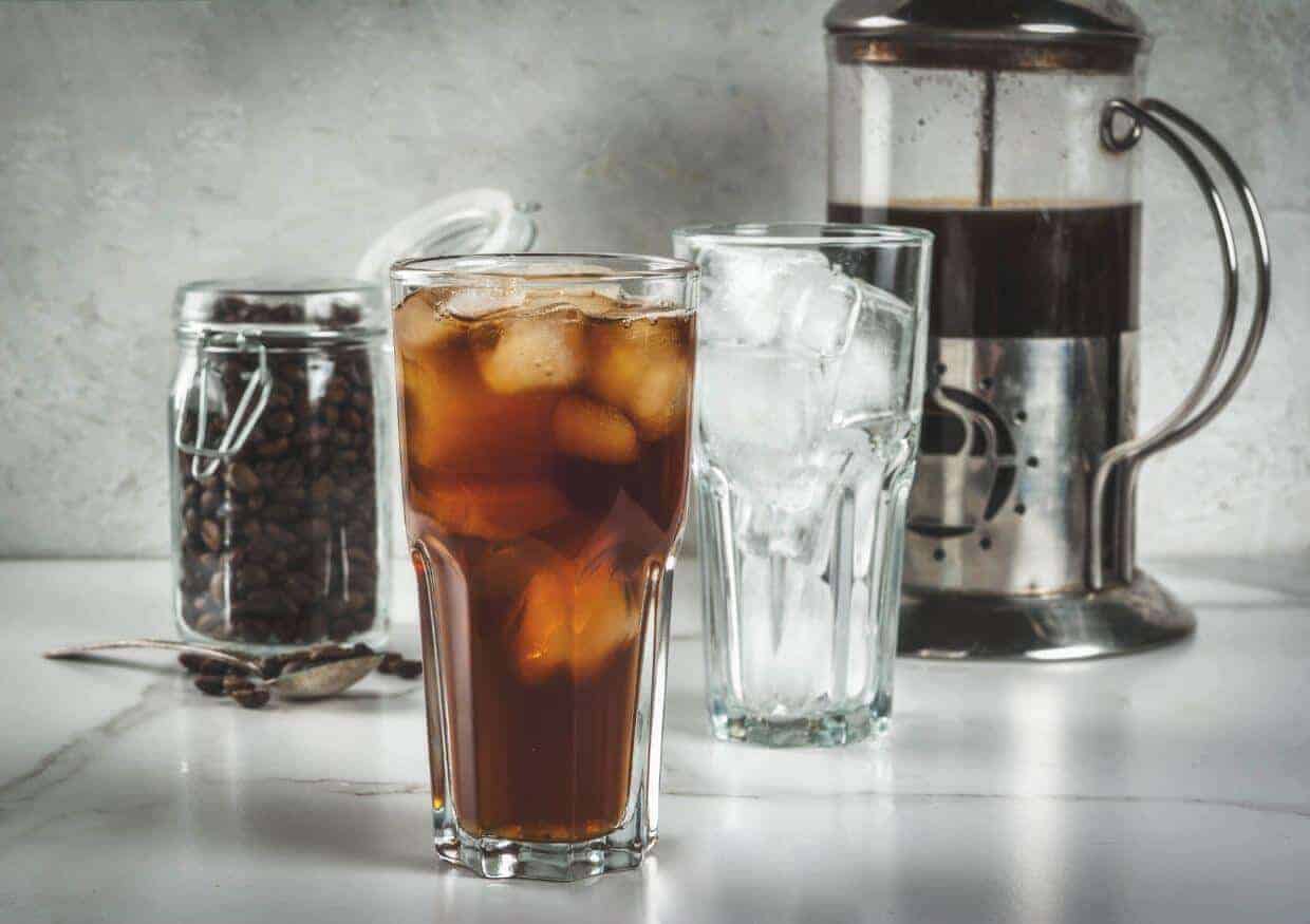 Cold brew coffee from French press.