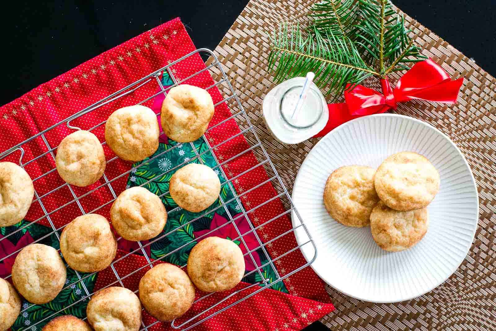 Festive treats resting on a cooling rack.