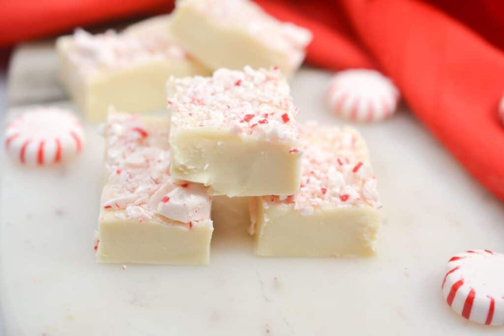 Peppermint Fudge on a plate.