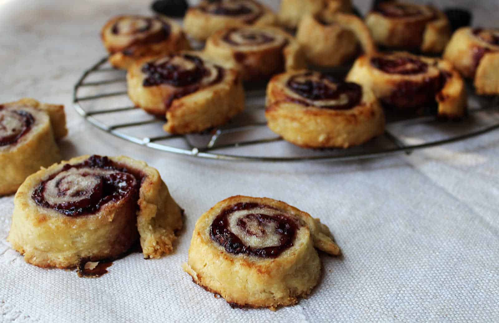 Jelly filled pie crust cookies.