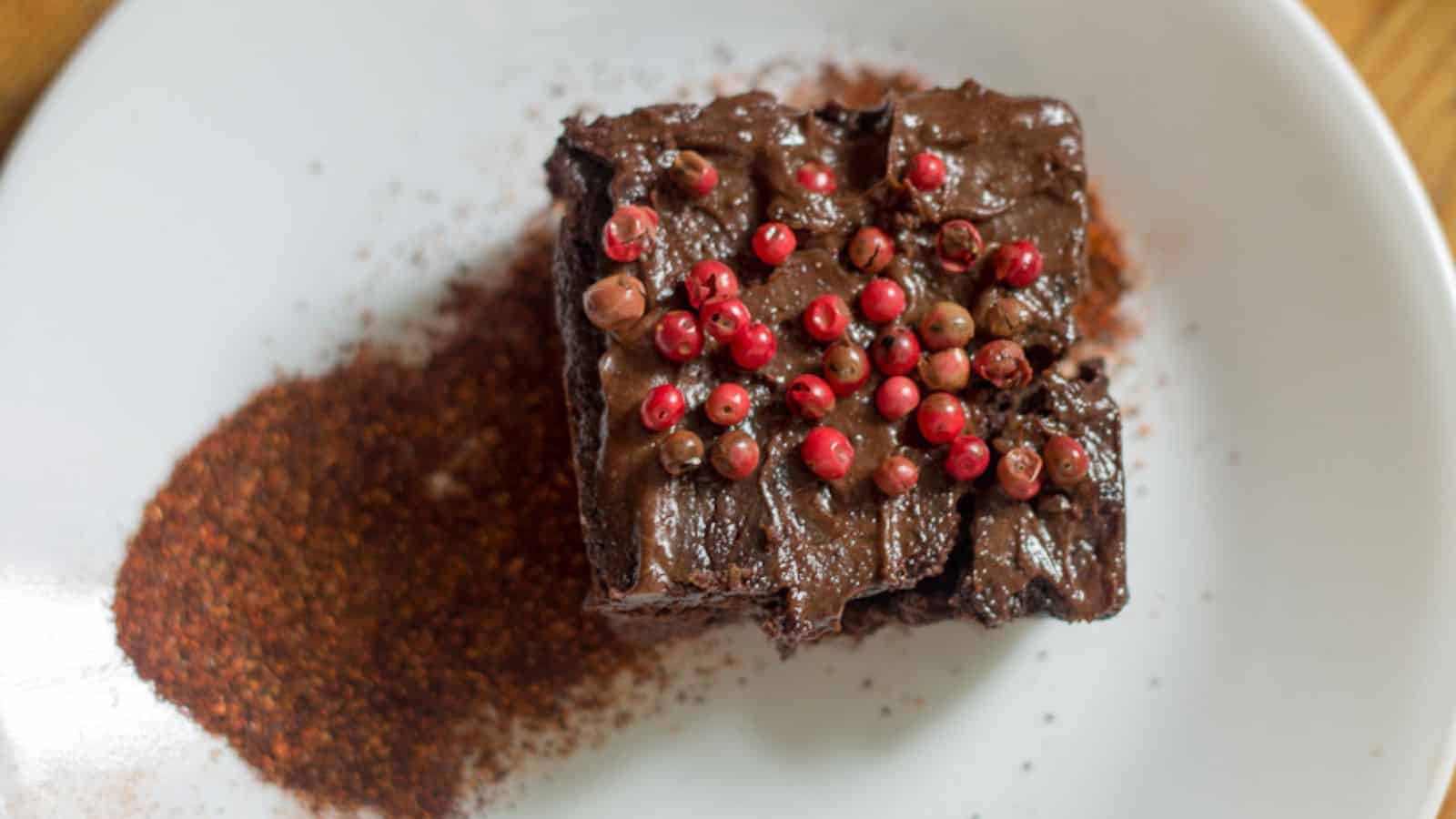 Overhead view of brownies.