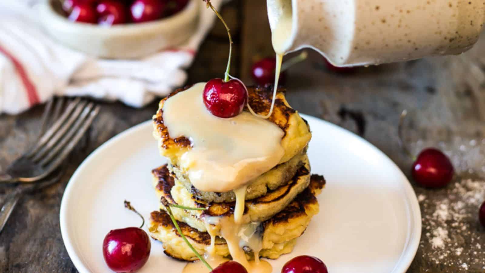 Russian raisin cottage cheese pancakes.