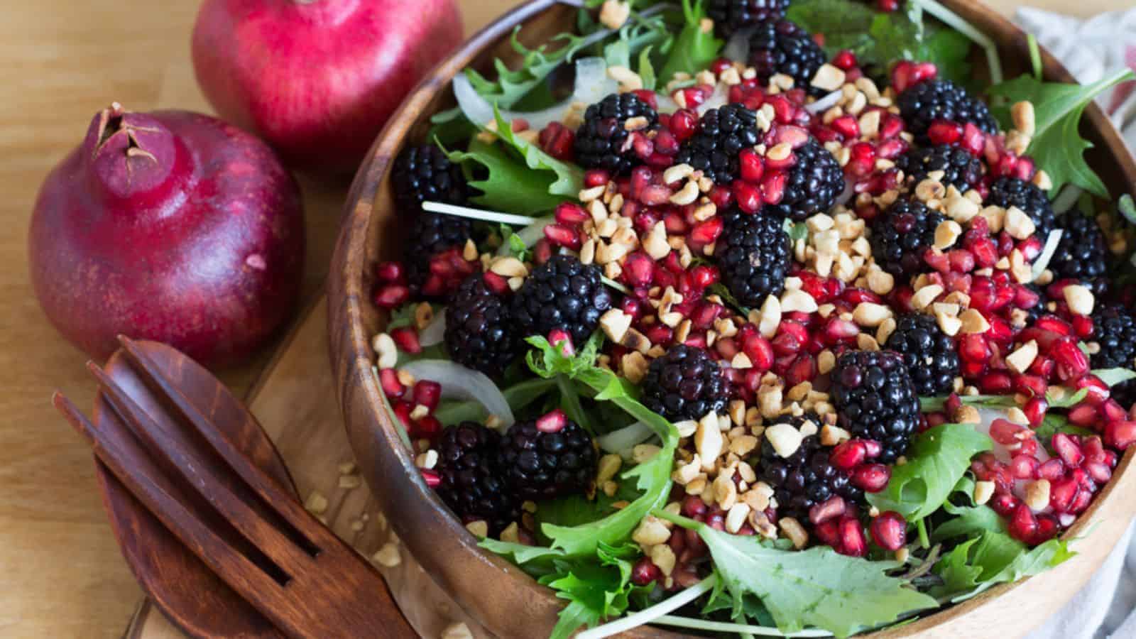 Blackberry and pomegranate salad.