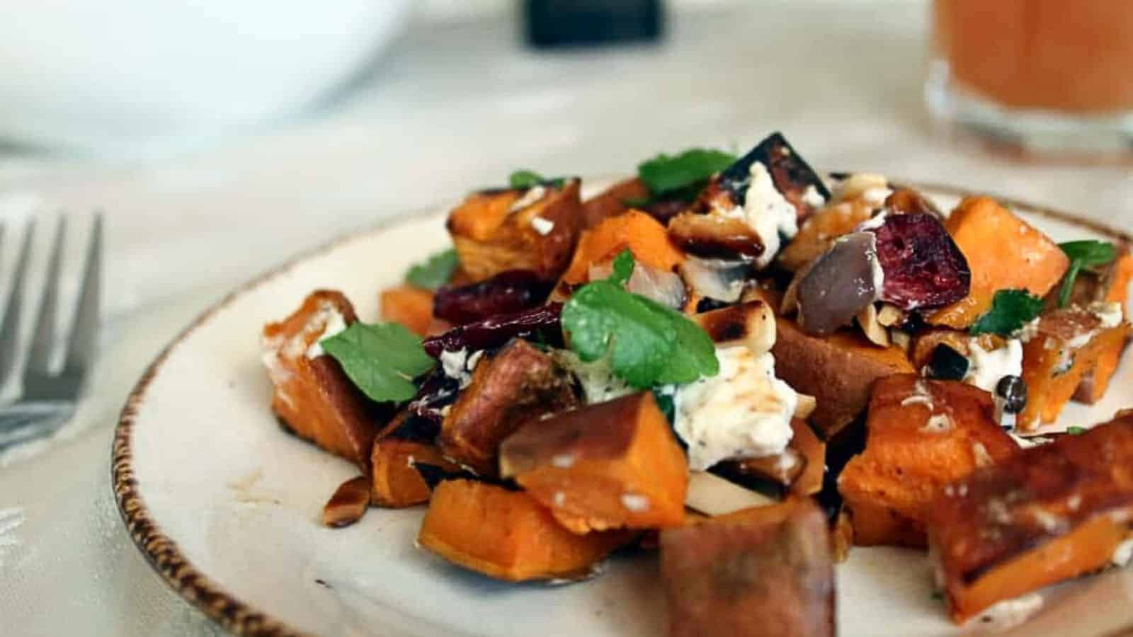 A plate of food on a table.